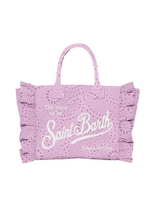 borsa donna vanity mini in sangallo rosa MC2 Saint Barth | VANITY MINI VOLANT-COTTON FLOWER21